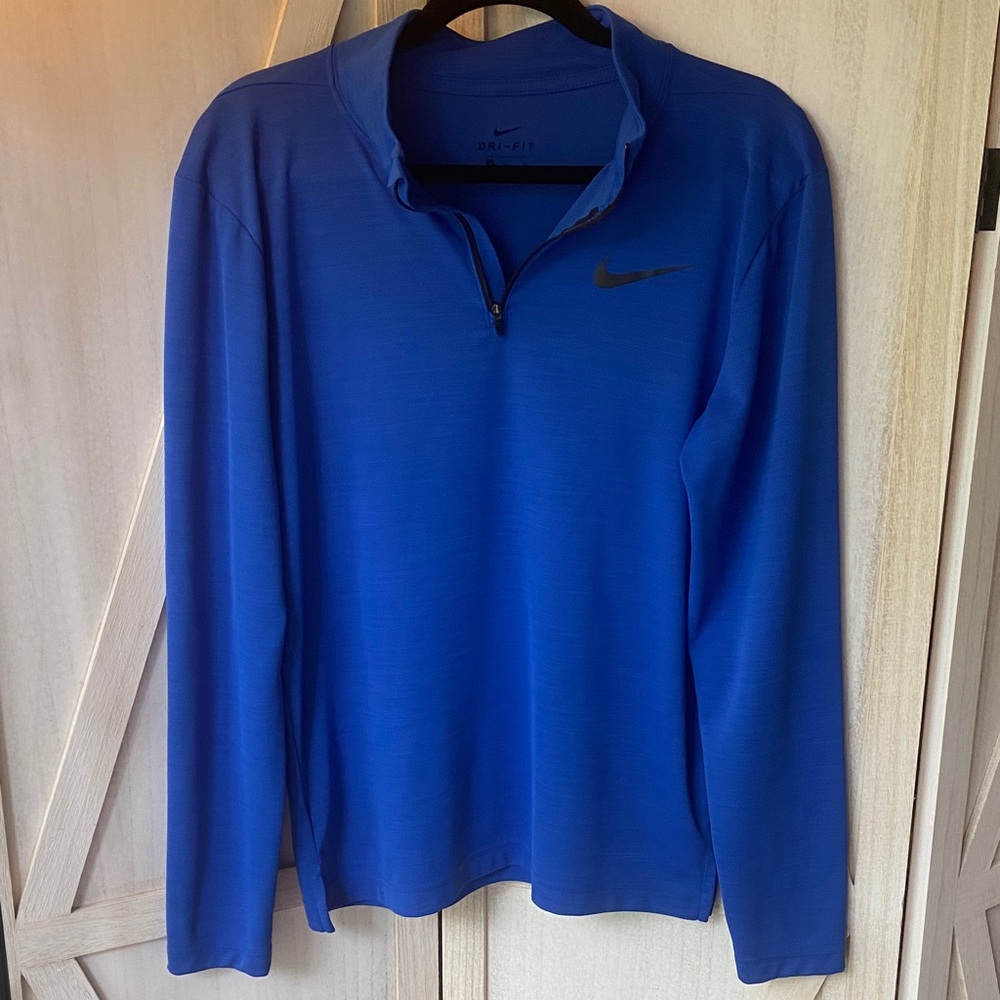 Nike Dri-FIT Royal Blue 1/4 -Zip Pullover Long Sleeve Running Top Men’s Size S